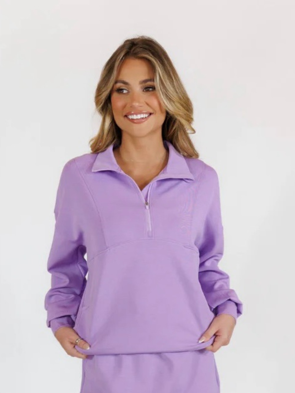 Salt Project x Natalie Kennedy Size L Lilac Half Zip